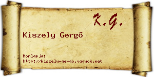 Kiszely Gergő névjegykártya